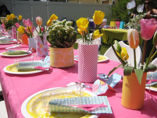 party decor-amy detrich- recycled vases