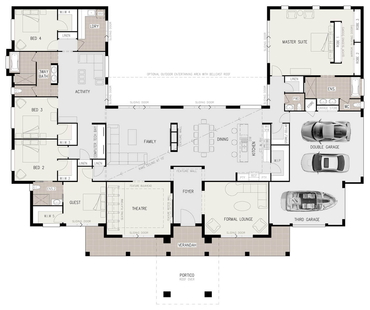 U Shaped House Plans