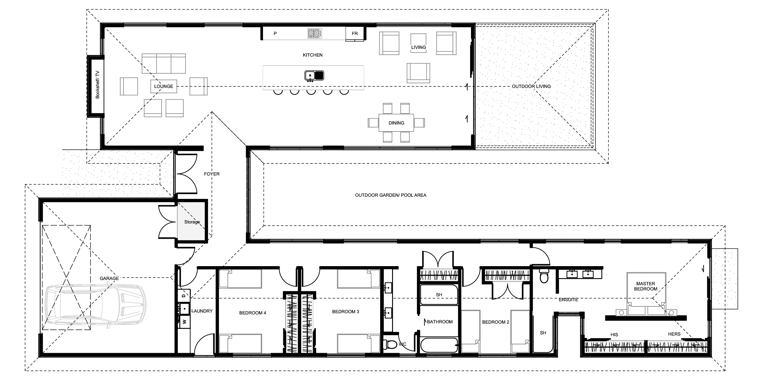 Floor Plan Friday 4 Bedroom H Shaped Home