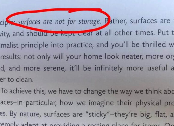surfaces are not for storage