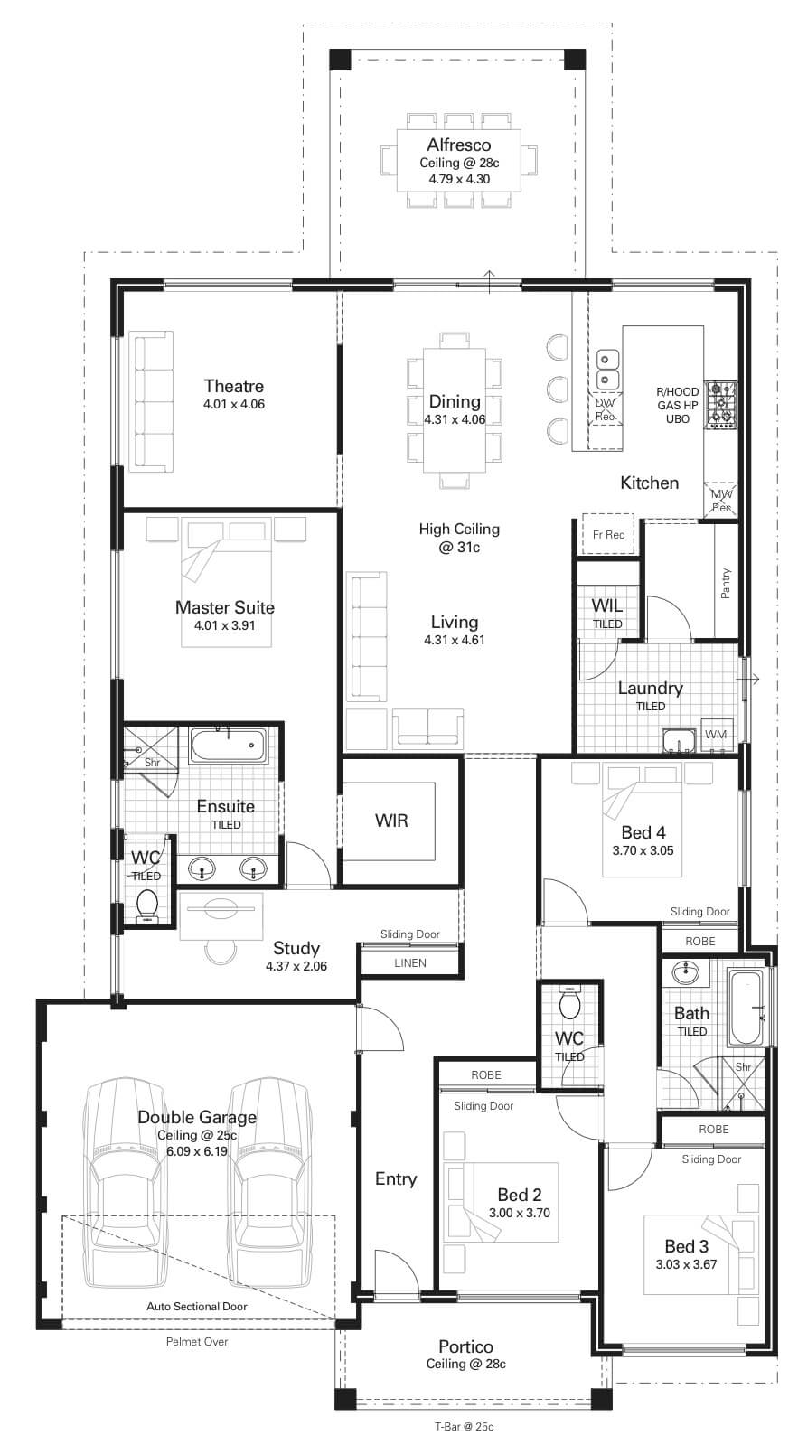 4 bedroom floor plan