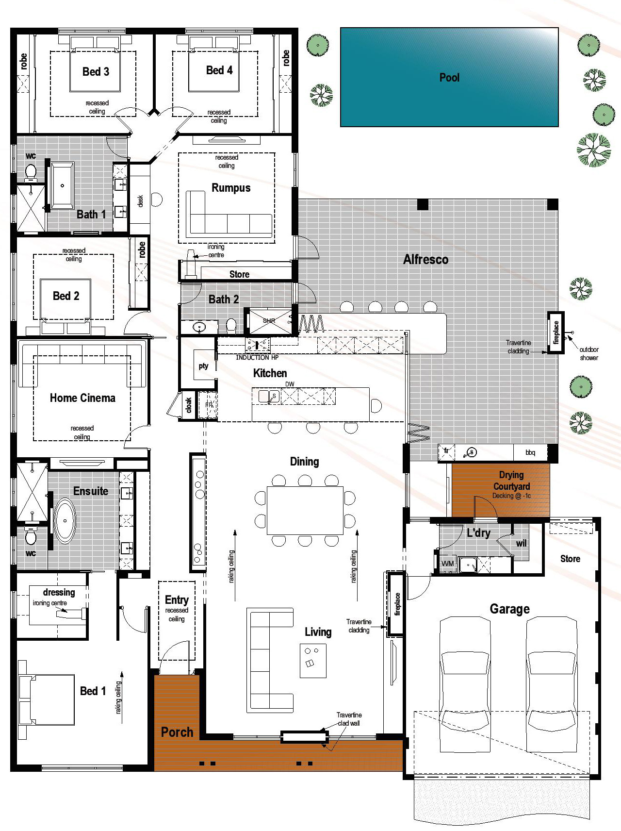 Floor Plan Friday: 4 Bedroom, 3 Bathroom With Modern Skillion Roof