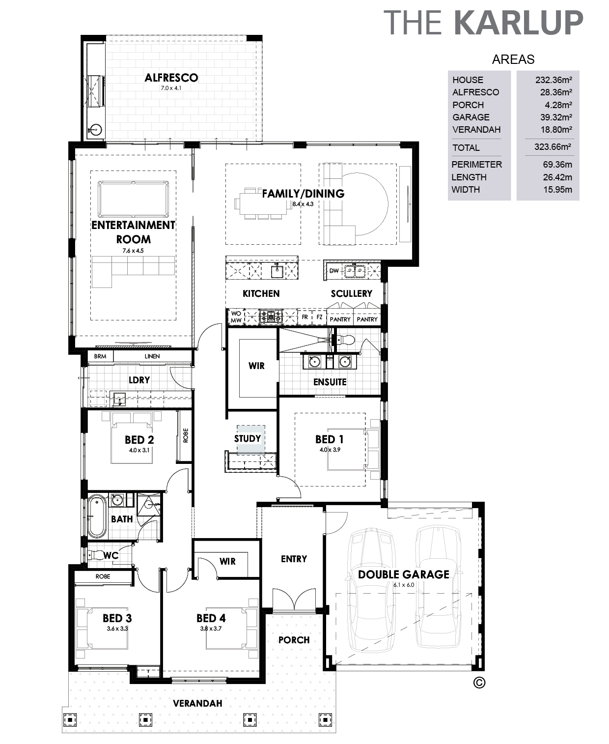 Floor Plan Friday 4 Bedroom Study Scullery Entertainment Room   Karlup Web 