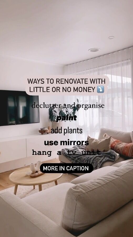 Ways to renovate your house with little to no money ⤵️

1. Declutter and Reorganise: A cost-effective way to freshen up your home.
 
2. Paint: A new coat can transform rooms, furniture, appliances, worktops, and tiles.

3. Add Plants: Greenery adds life and colour.

4. Update Hardware: Changing knobs and light fittings can modernise a room.

5. Rearrange Furniture: A new layout can completely alter a room’s feel.

6. Textiles: Use curtains, rugs, cushions, and blankets to add colour and texture.

7. Add Storage Shelves and other storage solutions declutter spaces.

8. Mirrors: Make spaces appear larger and brighter.

9. Adjustable Lighting: Create different moods.

10. Slipcovers: A budget-friendly way to update furniture.

11. Wall Decals & Temporary Wallpaper: Add personality and patterns without commitment..

Renovations doesn’t always mean ripping out walls and showers! 

❓Can you get any of these done at your house this long weekend?