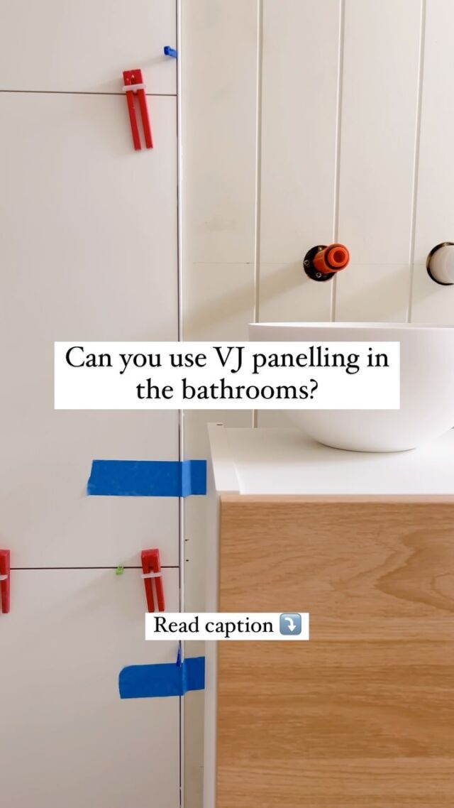 Ever wondered if you can use VJ in bathrooms? 

Well, the answer is yes! I’ve personally used James Hardie Easycraft Wet Area Panels and Axon External Cladding in my projects. You can find both of these at Bunnings.

They’re a fantastic alternative to tiles and can even help you save a bit of money. Just a heads up though, these aren’t suitable for direct splash areas like the inside of the shower. They work best on the opposite walls.

And a little tip from me – you’ll need to wet-seal around the base and cover it with skirting tiling. Also, considering these sheets are quite thick, I’d recommend removing the old cornice and fitting a new one for a cleaner, more polished finish.

Have you considered using them? Great for a DIY project!