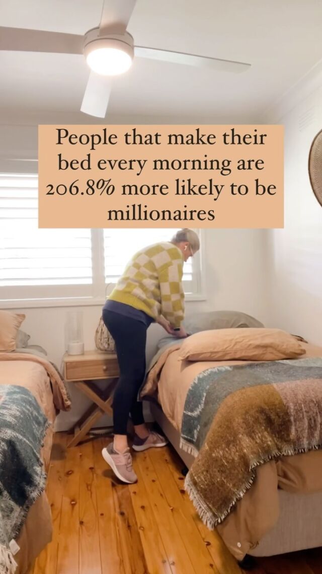 I make my bed, kid’s beds, Airbnb beds… how many beds do you have to make before millionaire status? Just curious. 🤣🛌