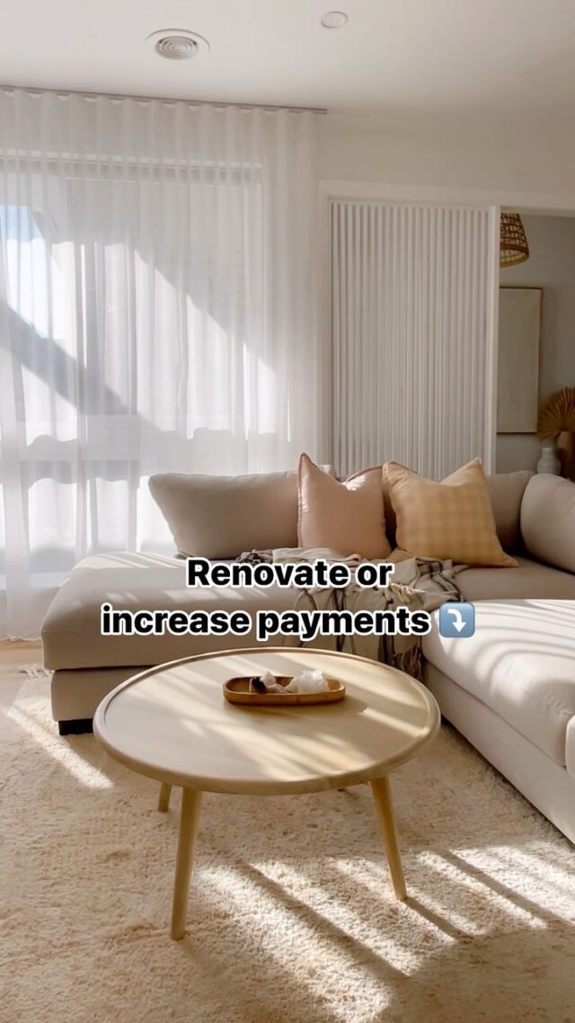 Building equity in your home can be achieved through two primary methods: increasing your property’s value and paying off your home loan as quickly as possible. 

🌀 Here’s how you can do it:

1. Renovate to Increase Value: Enhancing your property’s appeal through renovations or small improvements can significantly boost its market value. Whether it’s updating the kitchen, adding a fresh coat of paint, or improving the landscaping, these changes can make your home more attractive to potential buyers and increase its overall worth.

2. Increase Loan Repayments: By adjusting your repayment strategy, you can pay down your loan faster. Consider making extra repayments or increasing the frequency of your payments. These actions can substantially reduce the principal amount you owe, thereby building your equity more quickly.

Want to learn more about smart renovations? Comment with the word JOIN and I’ll send you my free webinar. I’ve got a renovating blueprint you’ll want to know more about. 

#diyrenovation #renovationsaustralia #renovationchallenge